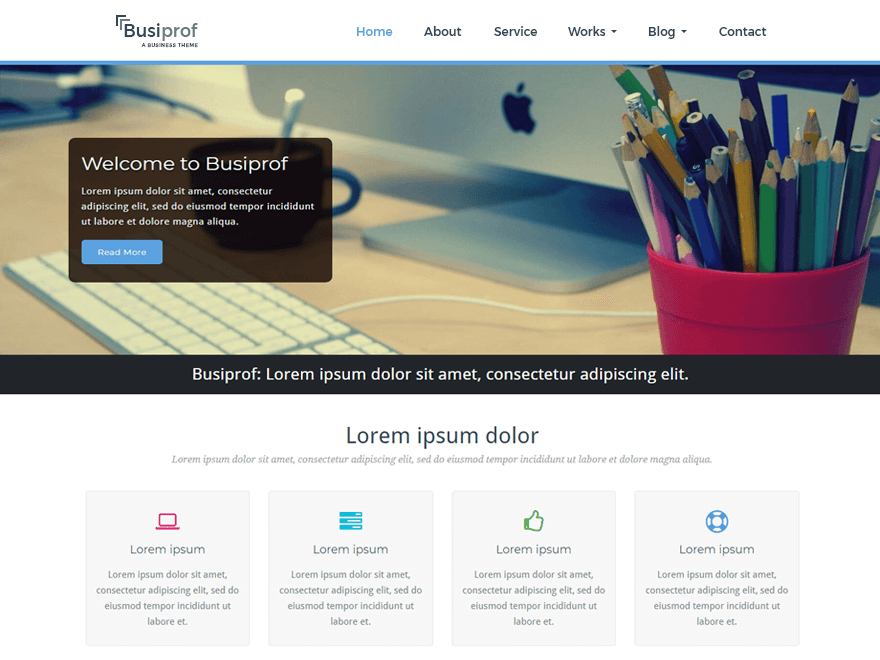 Busiprof free wordpress theme