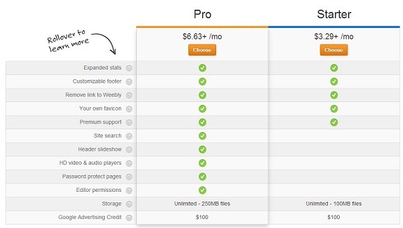 Weebly-pricing