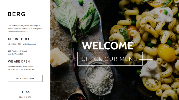 Berg Restaurant WordPress Themes