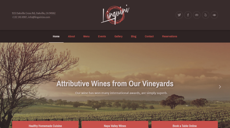 Linguini Restaurant WordPress Themes